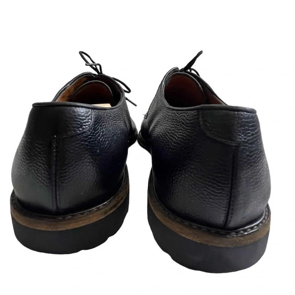 Salvatore Ferragamo Oxford Pebbled Black Leather Shoes Mens Size 11